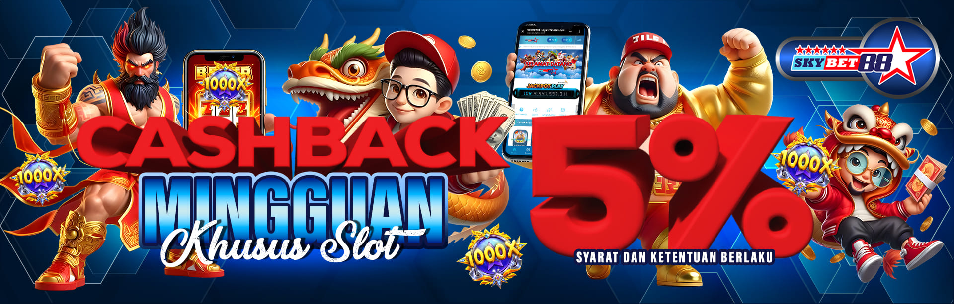 cashback mingguan 5%